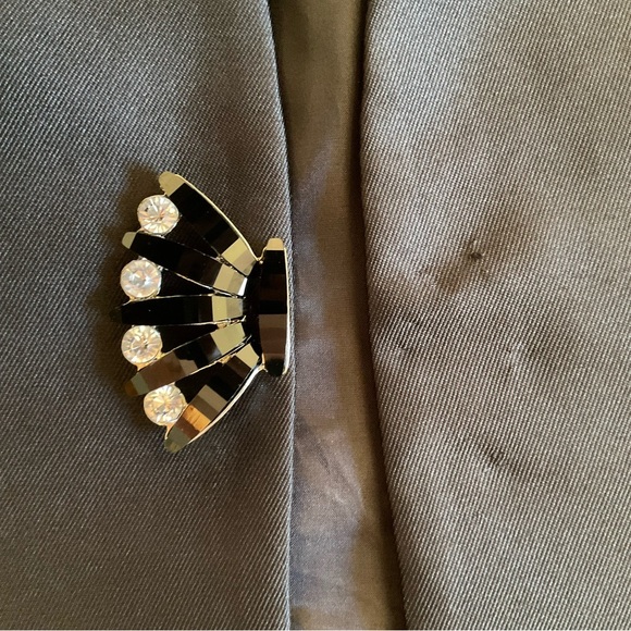 Serafina Sz 14 2 Piece Satin Suit Striking Colorful Zigzag Pattern Flared Skirt - Picture 13 of 16